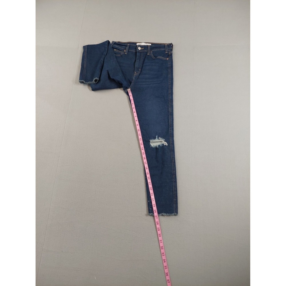 Levis Women Jean 28 Blue Denim Cotton Blend Skinny High Rise Stretch Distressed - Picture 11 of 16